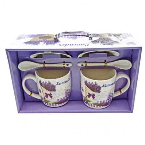 ŠALICA KER. X2 U KUTIJI LAVANDA MAK