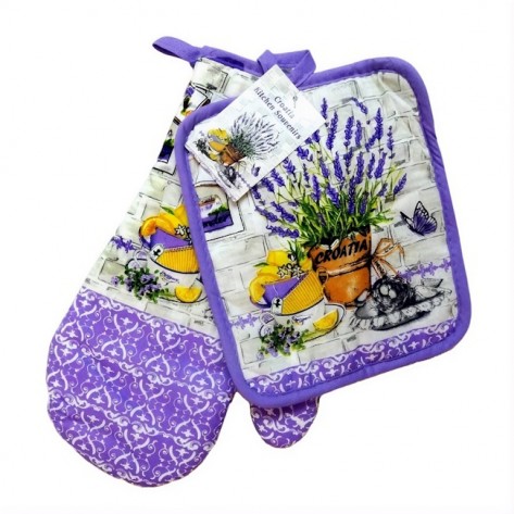 SET HVATALJKA I RUKAVICA LAVANDA MAK