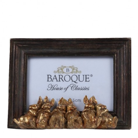 OKVIR ZA SLIKE ZEČEVI 10X15CM SMEĐI DUT