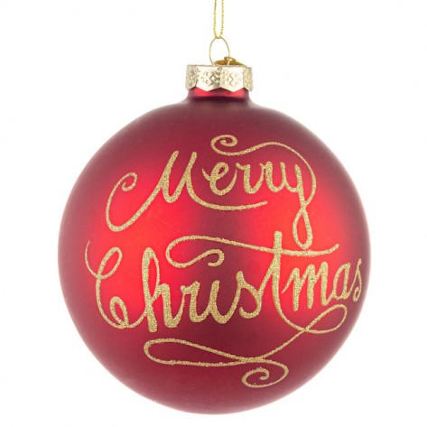 KUGLICA MERRY CHRISTMAS D100 CRV. BIZ