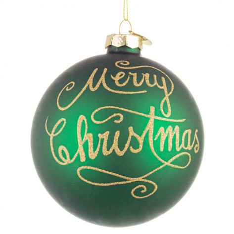 KUGLICA MERRY CHRISTMAS D100 ZEL. BIZ