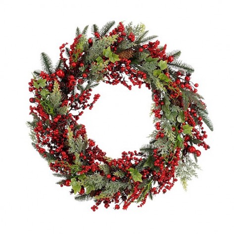 VIJENAC SMREKA I CRVENE BOBICE D70CM EDE