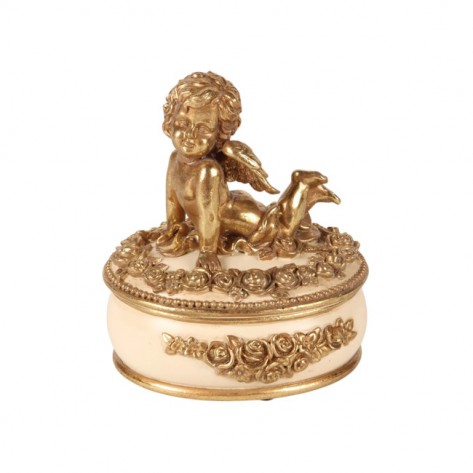 KUTIJA ZA NAKIT ANĐEO 12,5CM KREM/ZL. DUT