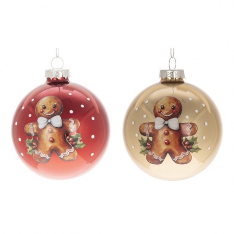 KUGLICA GINGER 8CM CRV/ZL. SORT WEI