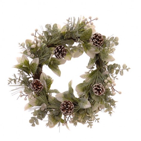 VIJENAC SA ČEŠERIMA I BOBICAMA 45CM ZEL/BIJ VET