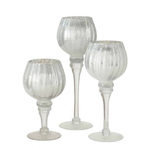 SVIJEĆNJAK MINOU H20CM S SREB. BOL