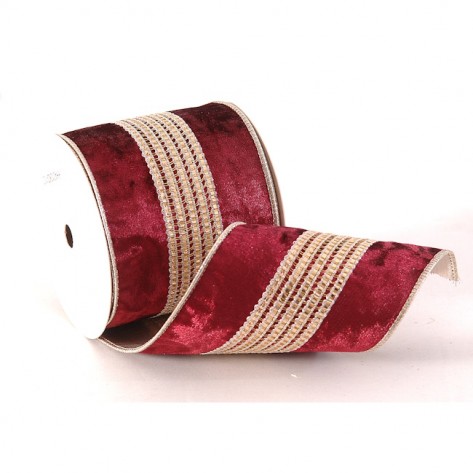 TRAKA UKRASNA 9MX10CM BORDO/ZL. VET