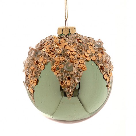 KUGLICA 12CM GLITER PL/ZLAT. VET