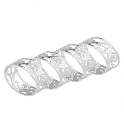 PRSTEN ZA SALVETE OVALNI CVIJETNI SET 4KOM HER