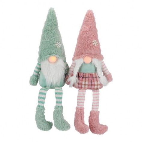 GNOM VISEĆE NOGE 58CM ZEL/PINK SORT TIM