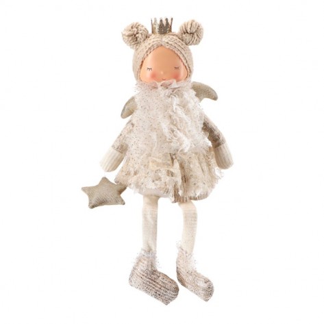 CURICA PRINCEZA VISEĆE NOGE 51CM BIJ/ZL. TIM