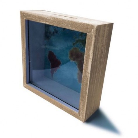 KUTIJA WORLD MAP 15X15X5CM ART