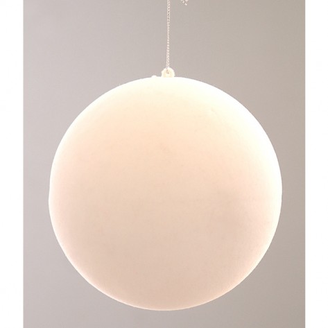 KUGLICA FLOCKED 15CM BIJELA VET