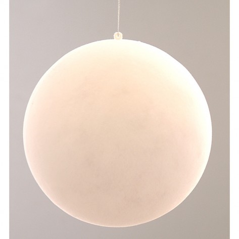 KUGLICA FLOCKED 20CM BIJELA VET