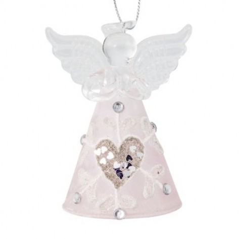 ANĐEO SA SRCEM 8,5X5CM ZA OBJ. PINK WEI