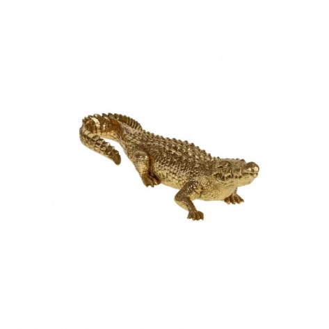 FIGURA KROKODIL GOLD 43X14,5X11,5CM WER