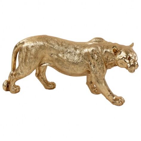 FIGURA LEOPARD GOLD 82X25X37CM WER