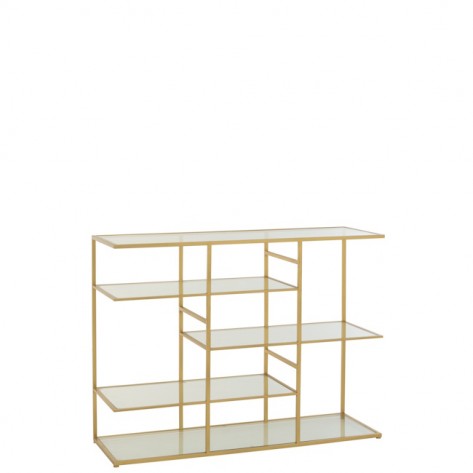 KONZOLA 120X40X91CM MET/STAKLO ZL. JOL