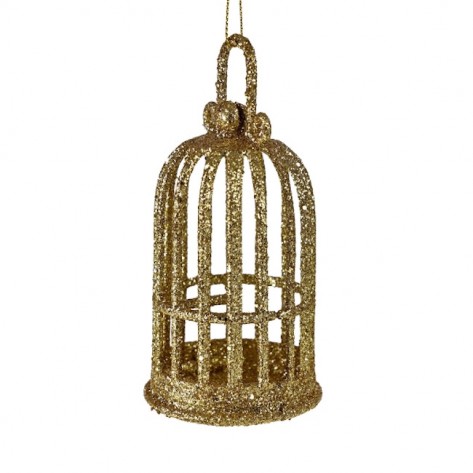 KAVEZ ZA PTICE 6X13CM GLITTER ZLAT. WER
