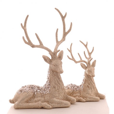 JELEN SJEDEĆI 24,13CM GLIT. CHAM/ZL. VET