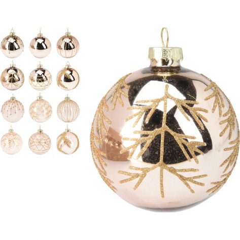 KUGLICA 8CM GLITER SMEĐI SORT KOOP