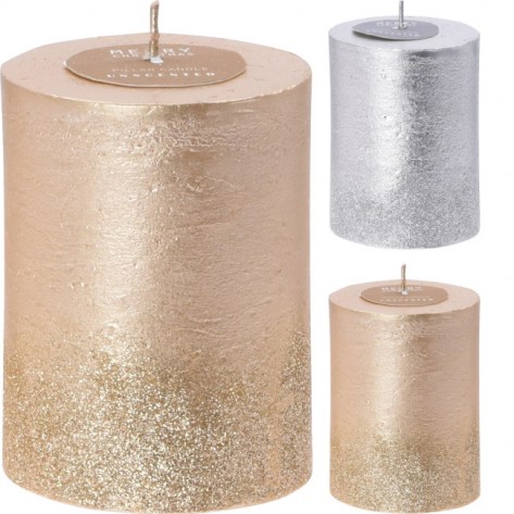 SVIJEĆA PILLAR GLITTER 9CM SORT KOOP