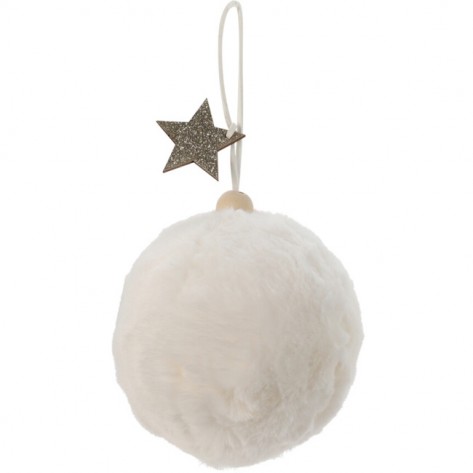 KUGLICA XMAS FAKE FUR 100MM BIJELA KOOP