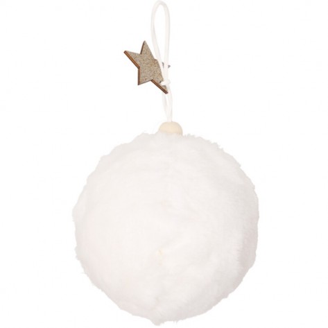 KUGLICA XMAS FAKE FUR 120MM BIJELA KOOP