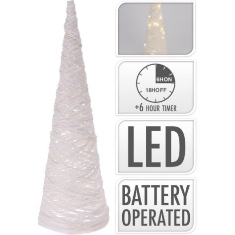 JELKA BIJELA 40CM 20LED GLIT. KOOP