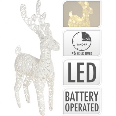 JELEN BIJELI 45CM 50LED GLIT. KOOP