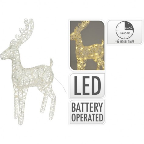 JELEN BIJELI 37CM 40LED GLIT. KOOP