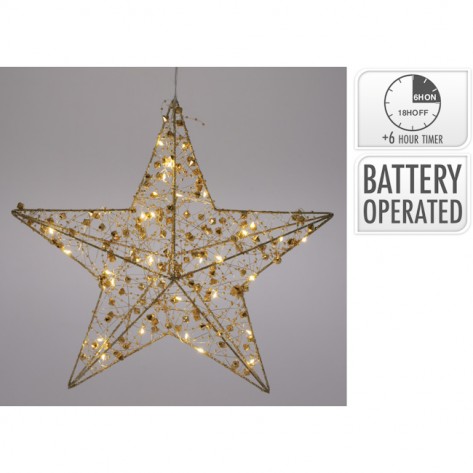 ZVIJEZDA 30CM 20LED ZLAT. KOOP