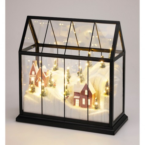 KUĆICA STAKLENA 33CM LED SCENA KOOP