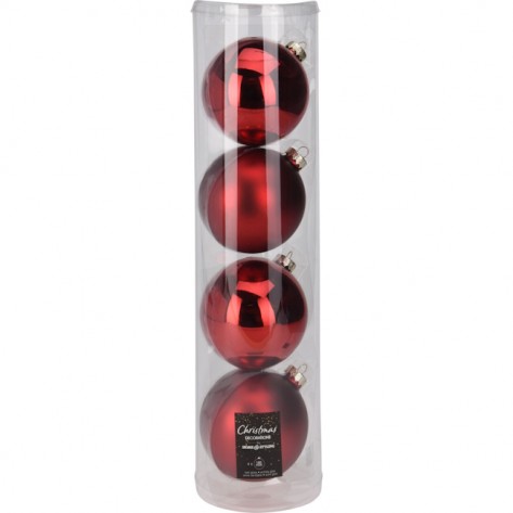 KUGLICE RED D10CM SET 4/1 KOOP