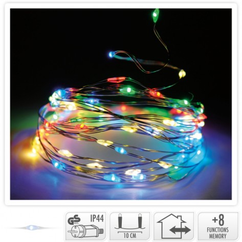 SREBRNA ŽICA SA 80LED LAMPICA MULTI KOOP