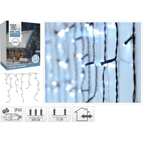 LAMPICE ICICLE 180LED BIJELE KOOP