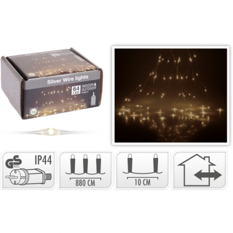 SREBRNA ŽICA SA 64LED LAMPICA WW ADPT. KOOP