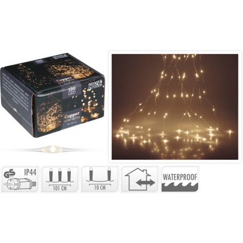 SREBRNA ŽICA SA 100LED LAMPICA WW ADPT. KOOP