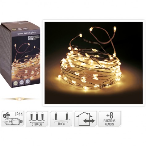 SREBRNA ŽICA SA 320LED LAMPICA WW KOOP