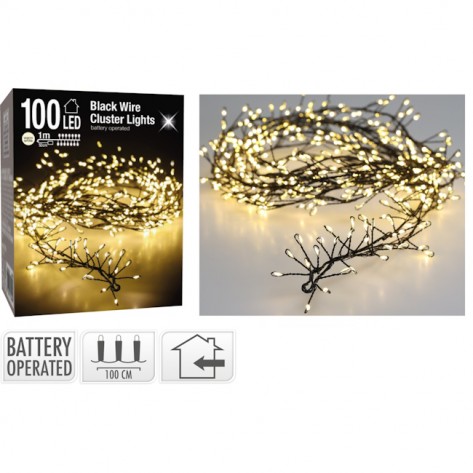 CRNA ŽICA SA 100LED LAMPICA CLUSTER WW KOOP