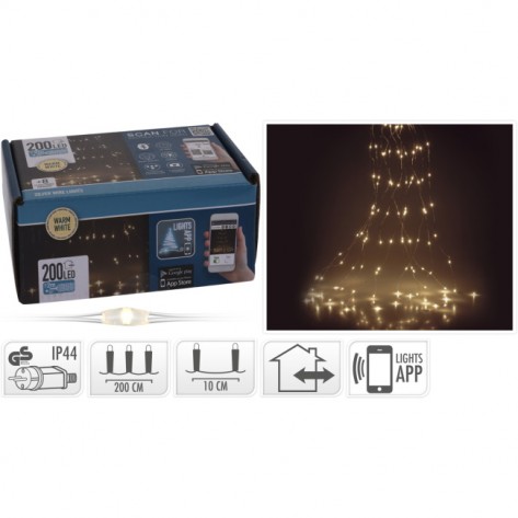 SREBRNA ŽICA SA 200LED LAMPICA WW ADPT. KOOP