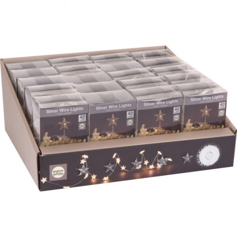 SREBRNA ŽICA SA LED ZVIJEZDICAMA KOOP