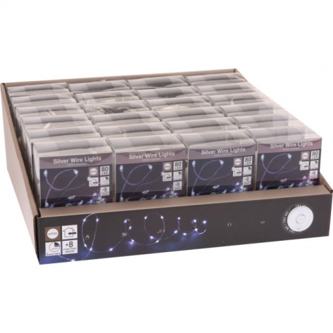 SREBRNA ŽICA SA 80LED BIJ. IP44 KOOP