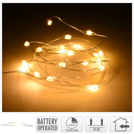 SREBRNA ŽICA SA 20LED LAMPICA WW KOOP