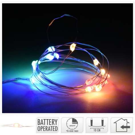 SREBRNA ŽICA SA 20LED MULTI BO KOOP