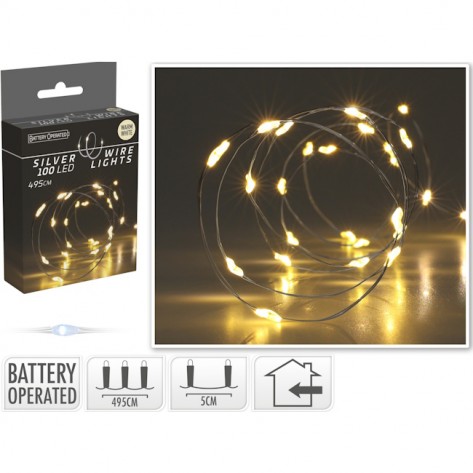 SREBRNA ŽICA SA 100LED WW BO KOOP