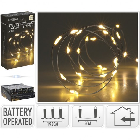 SREBRNA ŽICA SA 40LED LAMPICA WW KOOP