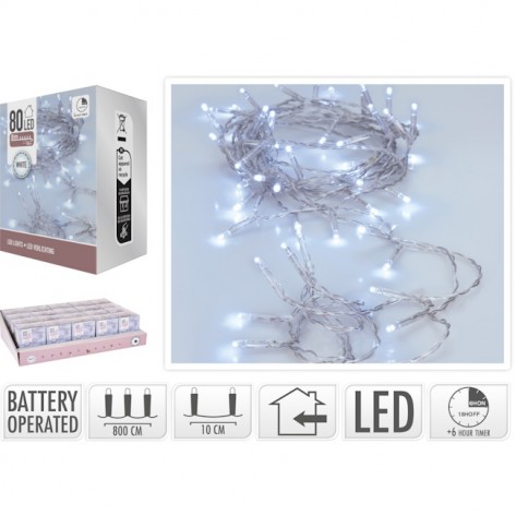 LAMPICE LED 80KOM BO BIJELE TIMER KOOP