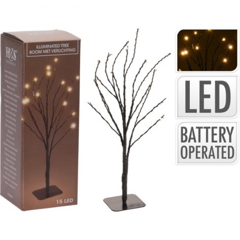 DRVO SVIJETLEĆE 30CM 15LED WW KOOP