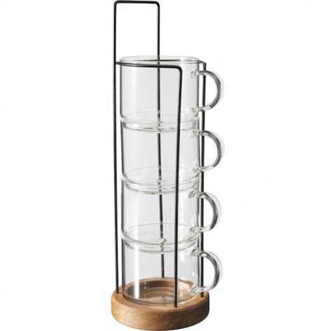 SET ŠALICA STAKLO 4KOM NA STALKU KOOP